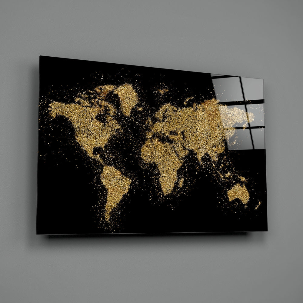 World Map Glass Table