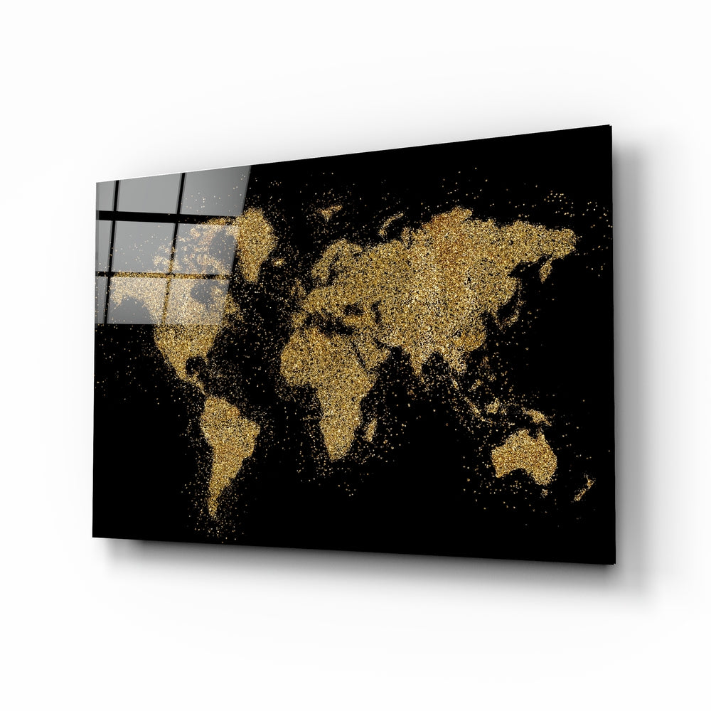 World Map Glass Table