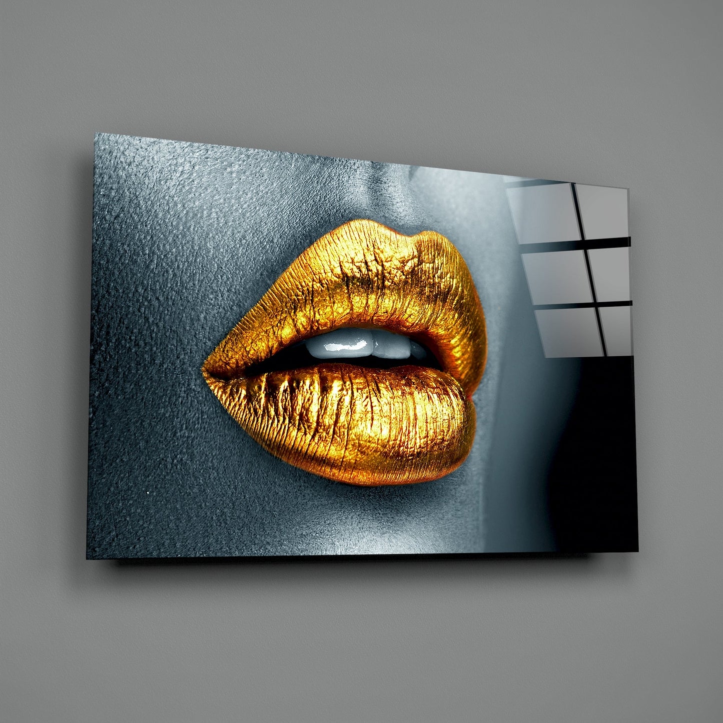 Golden Lips Glass Table