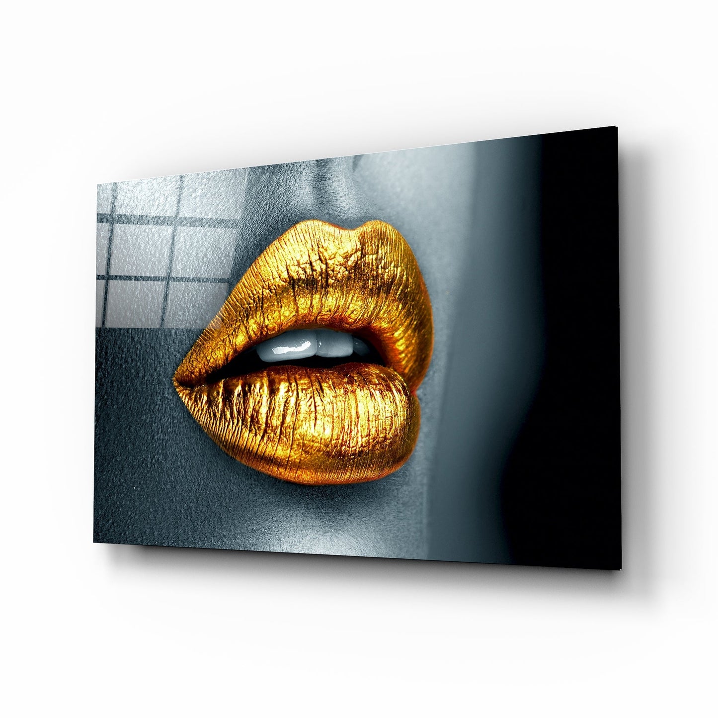 Golden Lips Glass Table