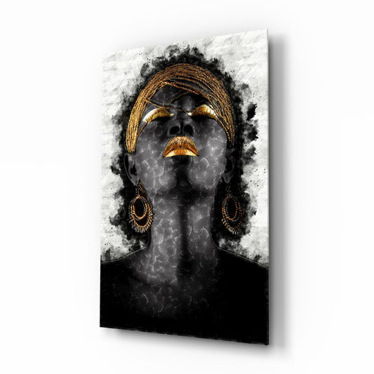 African Woman Portrait Glass table