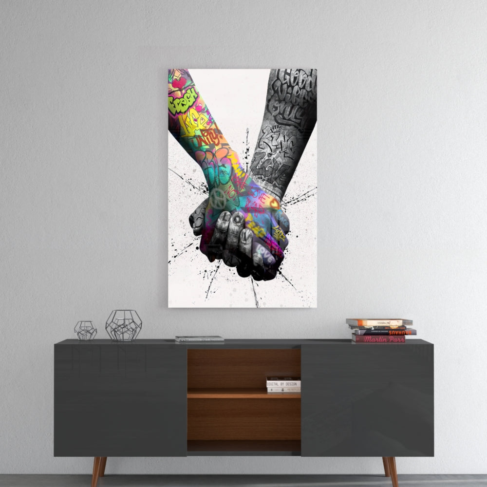 Hand In Hand Glass Painting