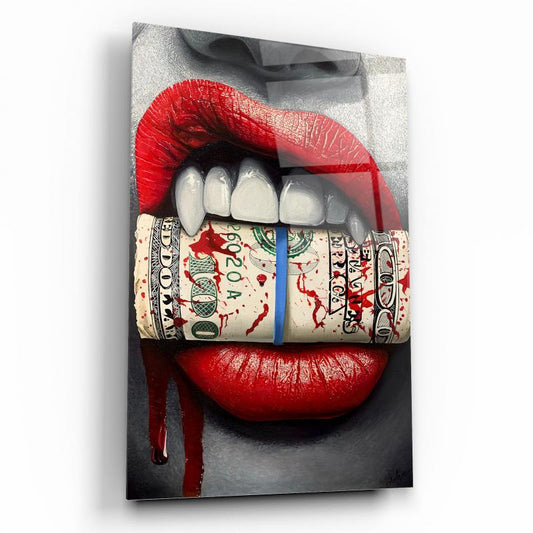 Dollar Mouth Glass Wall Art