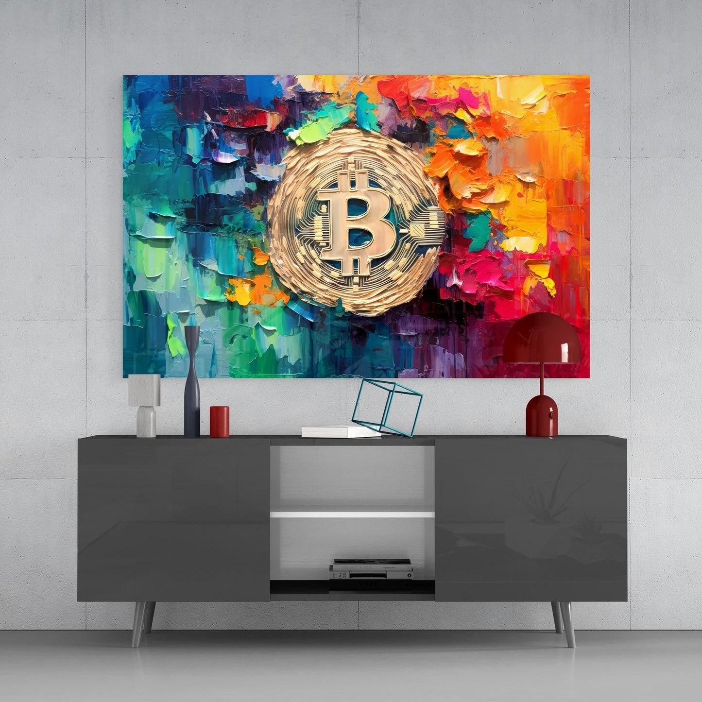 Bitcoin Glass Table || Designer Collection