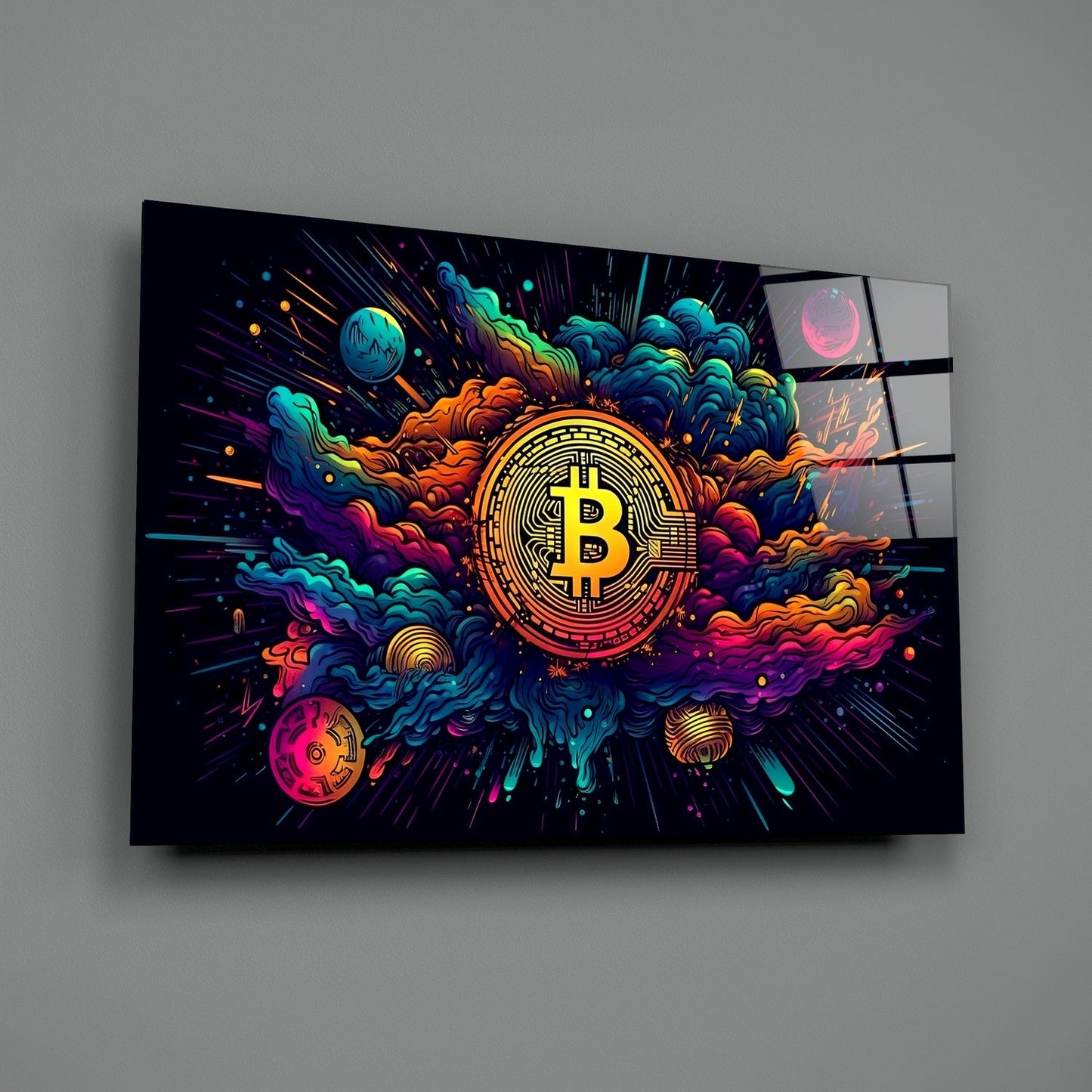 Bitcoin Glass Table || Designer Collection