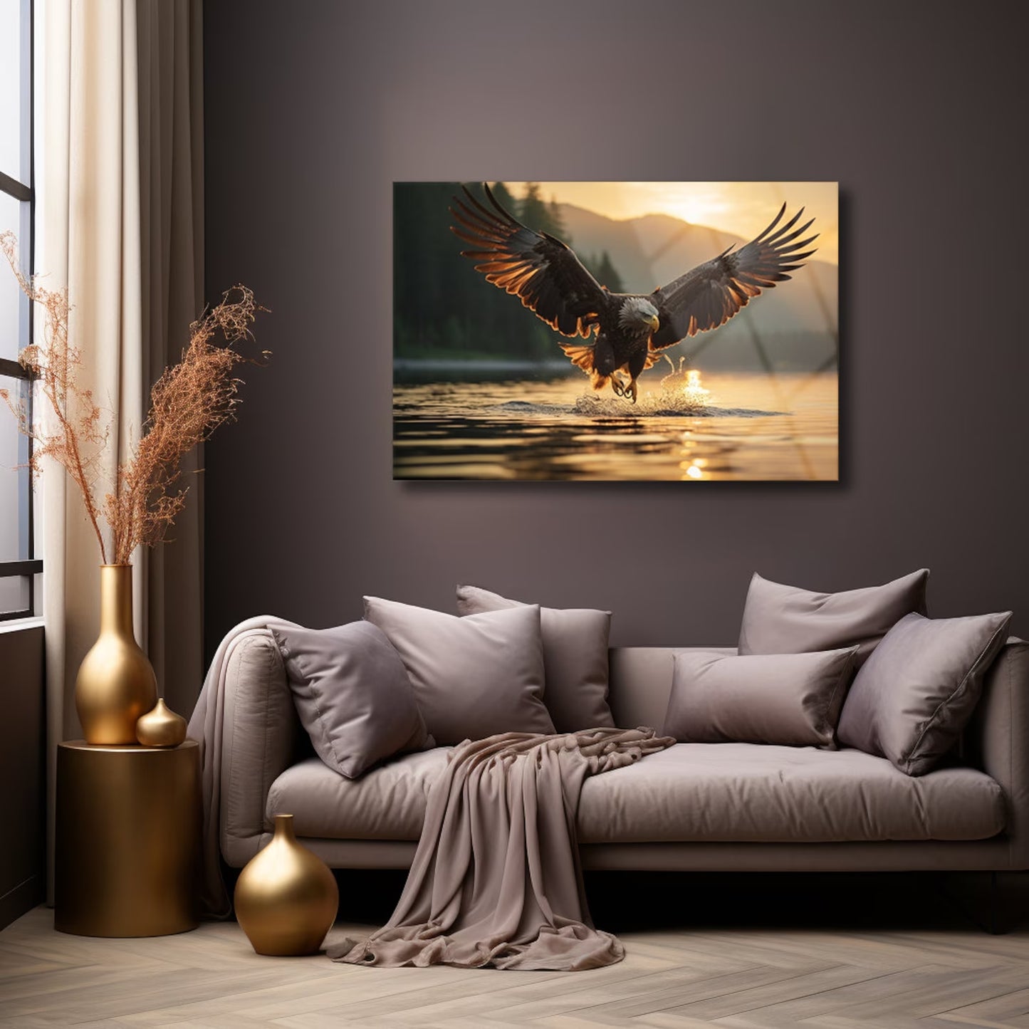 Eagle Wall Art , Bird Of Prey Wall Art , Tempered Glass Wall Art , Glass Printing