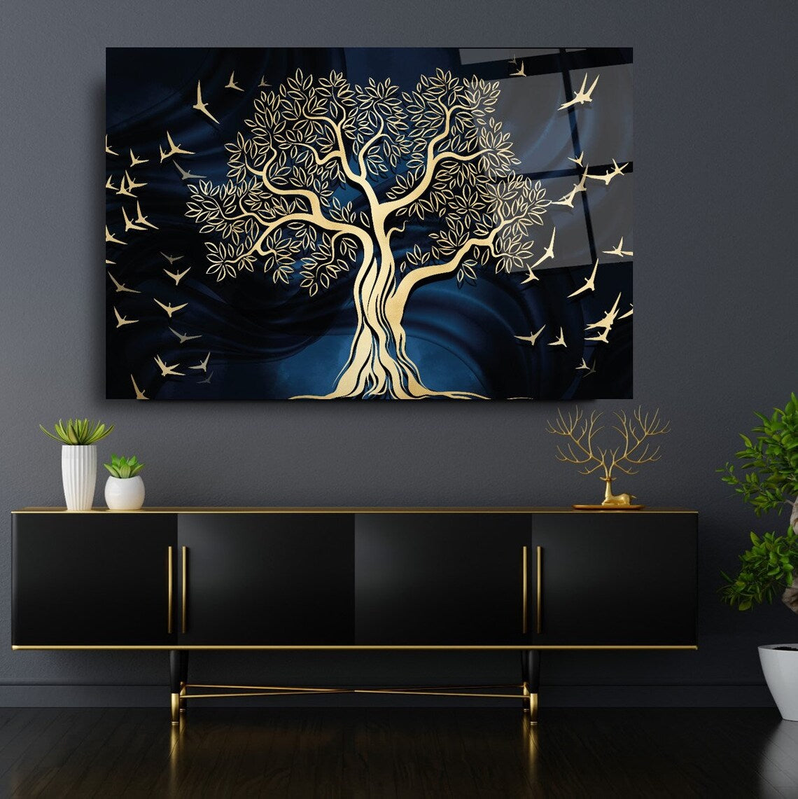 Tree of Life Glass Wall Painting