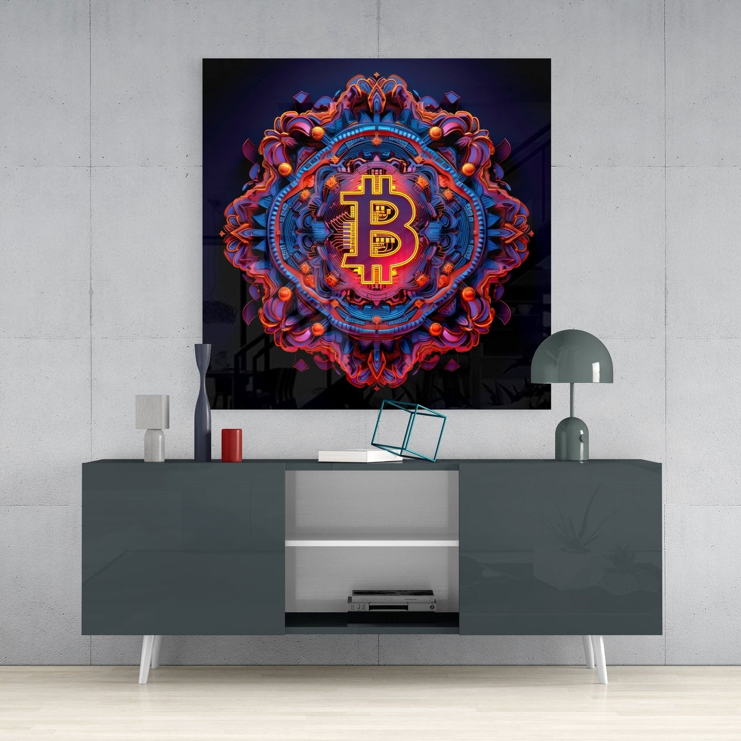 Bitcoin Glass Table || Designer Collection