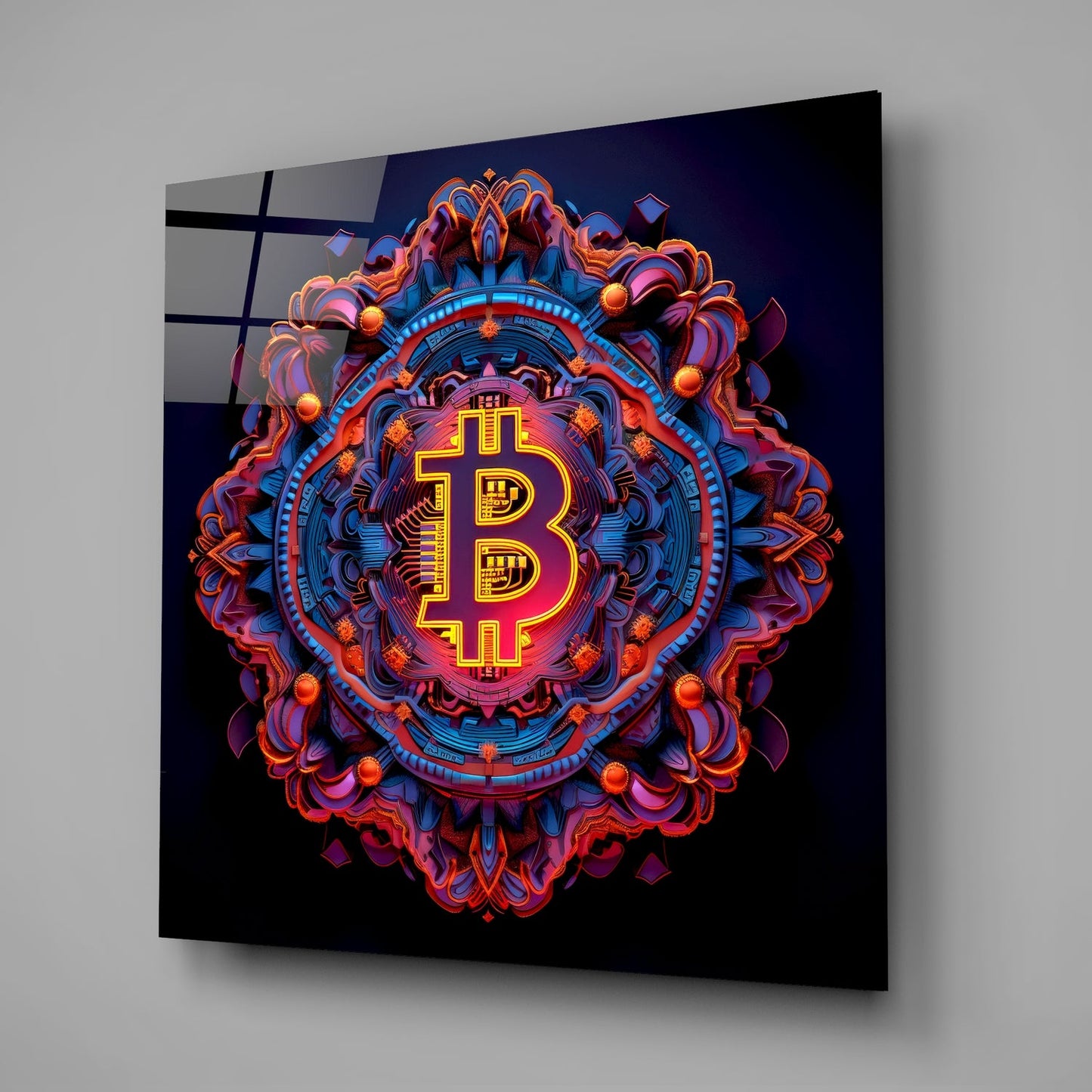 Bitcoin Glass Table || Designer Collection